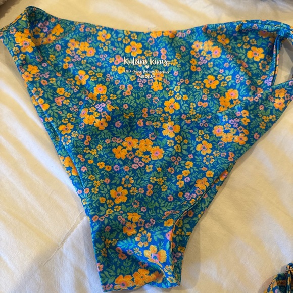 Kulani Kinis Blue and Yellow Floral Bikini - Picture 2 of 5